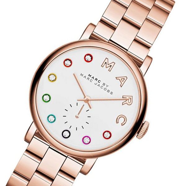Marc Jacobs Baker Dexter White Dial Rose Gold Steel Strap Watch for Women - MBM3443 Buy Now By Marc Jacobs
