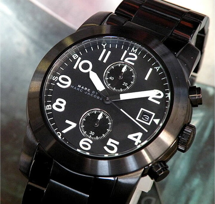 Marc Jacobs Larry Chronograph Black Dial Gunmetal Grey Steel Strap Watch for Men - MBM5031 Buy Now By Marc Jacobs