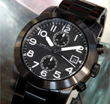 Marc Jacobs Larry Chronograph Black Dial Gunmetal Grey Steel Strap Watch for Men - MBM5031 Buy Now By Marc Jacobs
