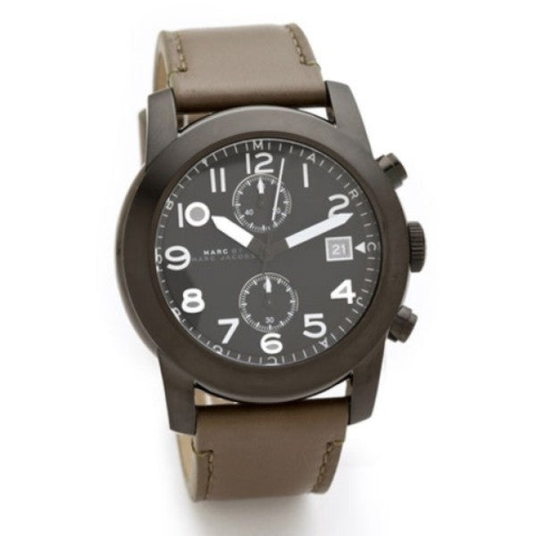 Marc Jacobs Larry Chronograph Black Dial Grey Leather Strap Watch for Men - MBM5034 Buy Now By Marc Jacobs