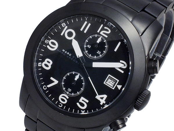 Marc Jacobs Larry Chronograph Black Dial Black Steel Strap Watch for Men - MBM5052 Buy Now By Marc Jacobs