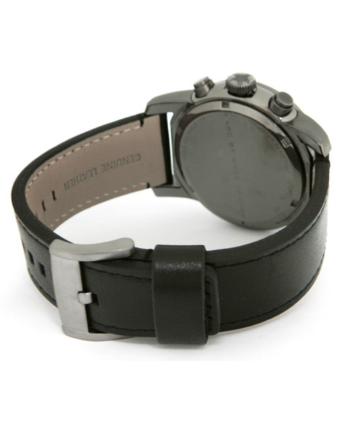 Marc Jacobs Larry Chronograph Black Dial Black Leather Strap Watch for Men - MBM5054 Buy Now By Marc Jacobs