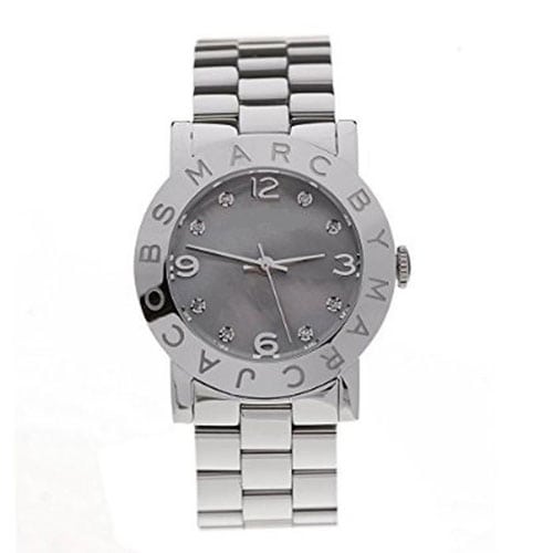 Marc Jacobs Amy Analog Mother of Pearl Grey Dial Silver Steel Strap Watch for Women - MBM8608 Buy Now By Marc Jacobs