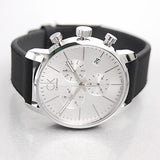 Calvin Klein City Chronograph Silver Dial Black Leather Strap Watch for Men - K2G271C6 Buy Now By Calvin Klein