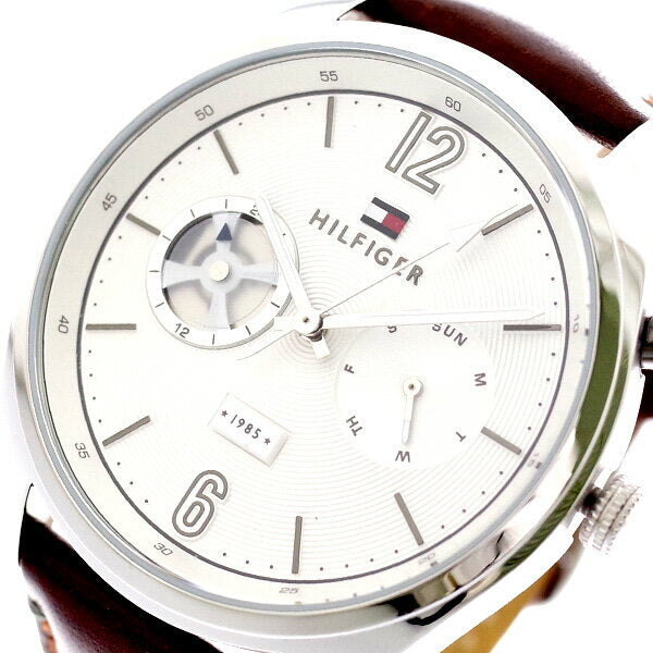 Tommy Hilfiger Deacon White Dial Brown Leather Strap Watch for Men - 1791550 Buy Now By Tommy Hilfiger