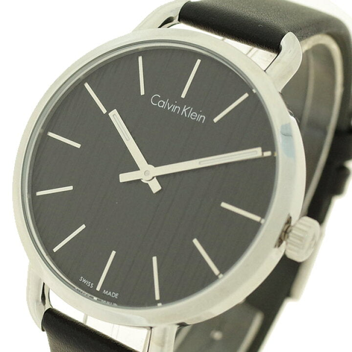Calvin Klein Even Black Dial Black Leather Strap Watch for Women - K7B231C1 Buy Now By Calvin Klein