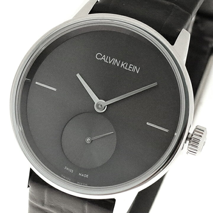 Calvin Klein Accent Black Dial Black Leather Strap Watch for Women - K2Y231C3 Buy Now By Calvin Klein