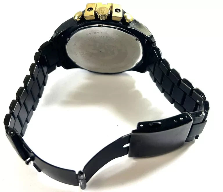 Diesel Mega Chief Chronograph Gold Dial Black Steel Strap Watch For Men - DZ4485 Buy Now By Diesel