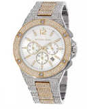Michael Kors Lennox Pave Crystals Chronograph White Dial Two Tone Steel Strap Watch for Men - MK9150 Buy Now By Michael Kors