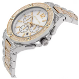 Michael Kors Lennox Pave Crystals Chronograph White Dial Two Tone Steel Strap Watch for Men - MK9150 Buy Now By Michael Kors