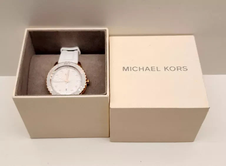Michael Kors Runway Quartz White Dial White Rubber Strap Watch For Women - MK6853 Buy Now By Michael Kors