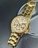 Guess Sunrise Chronograph Gold Dial Gold Steel Strap Watch For Women - W0330L1 Buy Now By Guess