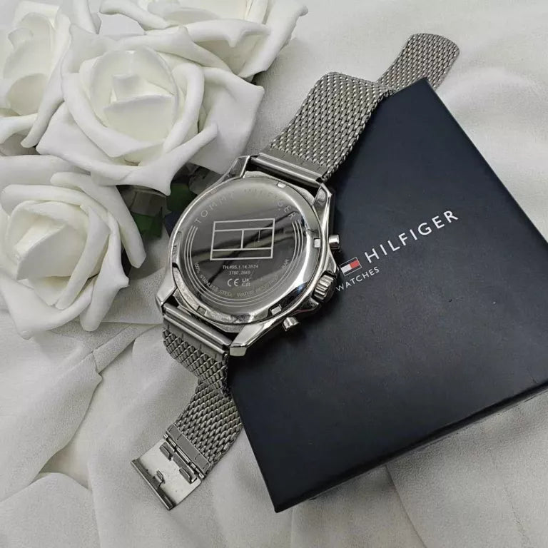 Tommy Hilfiger Jordan Chronograph Black Dial Silver Mesh Strap Watch For Men - 1792092 Buy Now By Tommy Hilfiger