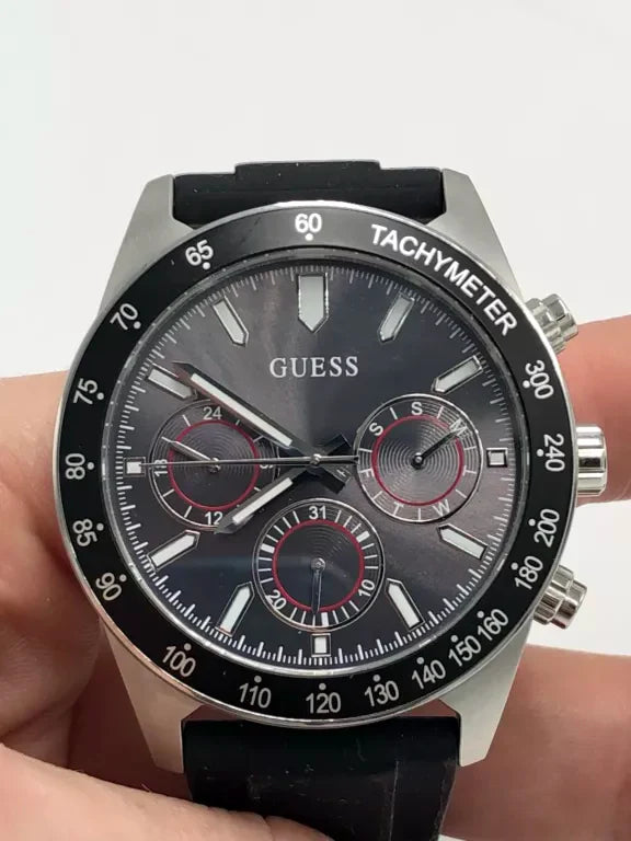 Guess Altitude Chronograph Black Dial Black Rubber Strap Watch for Men - GW0332G1 Buy Now By Guess
