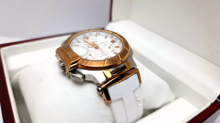 Tissot T Race Chronograph White Dial White Rubber Strap Watch for Women - T048.217.27.017.00 Buy Now By Tissot