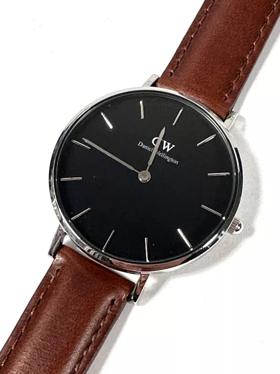 Daniel Wellington Classic Petite St Mawes Black Dial Brown Leather Strap Watch For Women - DW00100181 Buy Now By Daniel Wellington