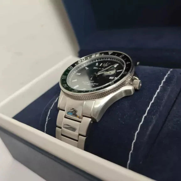 Maserati SFIDA Chronograph Black Dial Silver Steel Strap Watch For Men - R8853140005