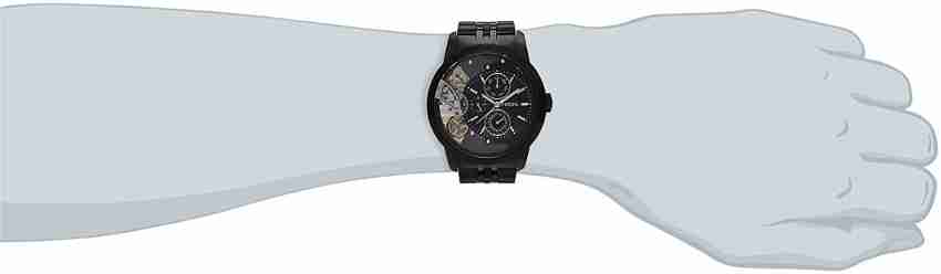 Fossil Townsman Mechanical Black Dial Black Steel Strap Watch for Men - ME1136 Buy Now By Fossil