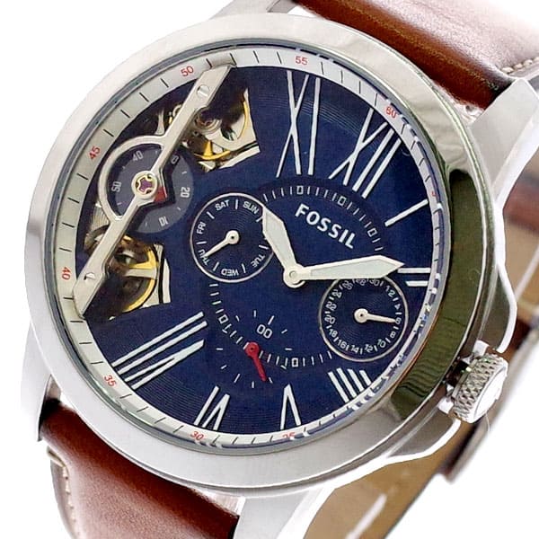 Fossil Grant Twist Multifunction Blue Dial Brown Leather Strap Watch for Men - ME1161 Buy Now By Fossil