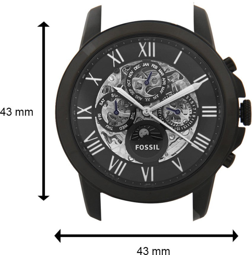 Fossil Grant Automatic Black Dial Black Leather Strap Watch for Men - ME3028 Buy Now By Fossil