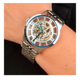 Fossil Townsman Automatic Skeleton Silver Dial Silver Steel Strap Watch for Men - ME3044 Buy Now By Fossil