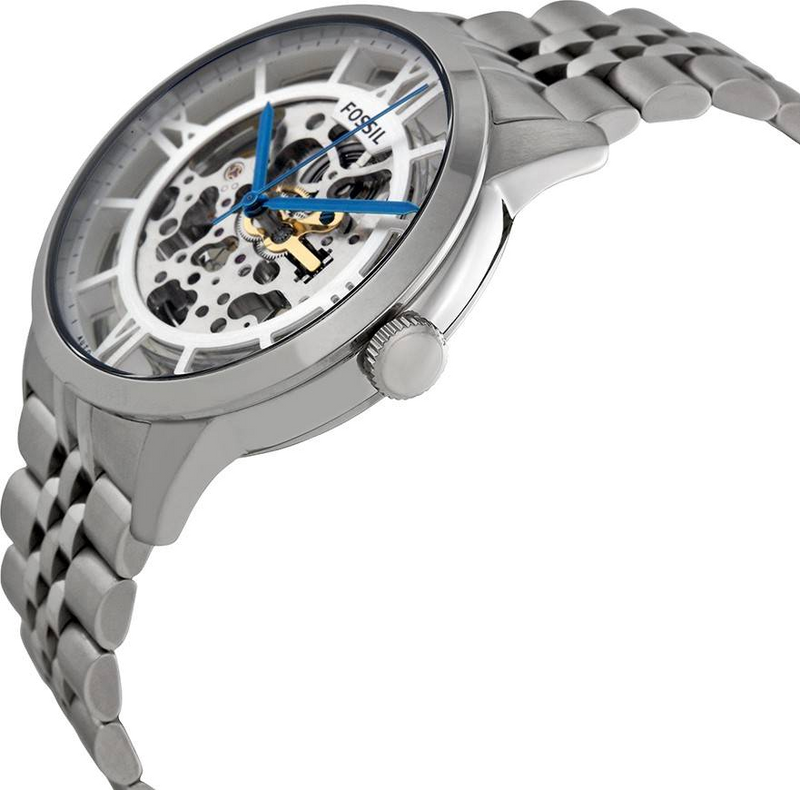 Fossil Townsman Automatic Skeleton Silver Dial Silver Steel Strap Watch for Men - ME3044 Buy Now By Fossil