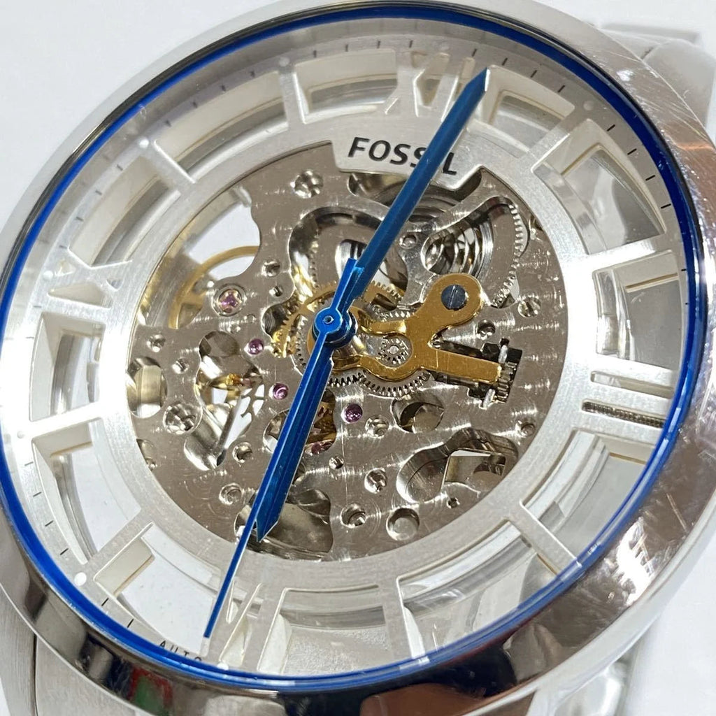 Fossil Townsman Automatic Skeleton Silver Dial Silver Steel Strap Watch for Men - ME3044 Buy Now By Fossil