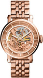 Fossil Boyfriend Automatic Skeleton Rose Gold Dial Rose Gold Steel Strap Watch for Women - ME3065 Buy Now By Fossil