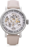 Fossil Boyfriend Automatic Skeleton Silver Dial White Leather Strap Watch for Women - ME3069 Buy Now By Fossil