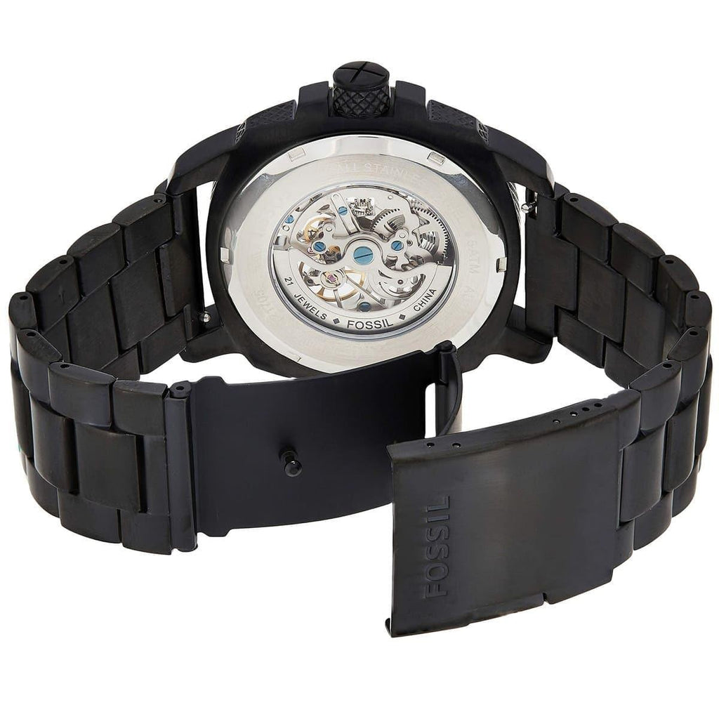 Fossil Modern Machine Automatic Skeleton Grey Dial Black Steel Strap Watch for Men - ME3134 Buy Now By Fossil