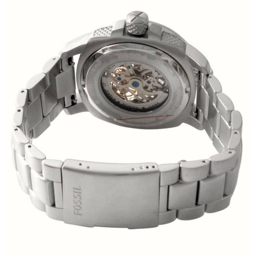 Fossil Modern Machine Automatic Silver Dial Silver Steel Strap Watch for Men - ME3081 Buy Now By Fossil