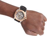 Fossil Modern Machine Automatic Skeleton Dial Black Leather Strap Watch for Men - ME3082 Buy Now By Fossil