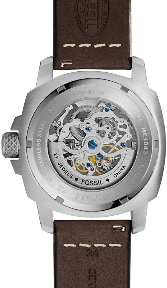 Fossil Modern Machine Automatic Skeleton White Dial Brown Leather Strap Watch for Women - ME3083 Buy Now By Fossil