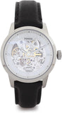 Fossil Townsman Automatic Skeleton White Dial Black Leather Strap Watch for Men - ME3085 Buy Now By Fossil