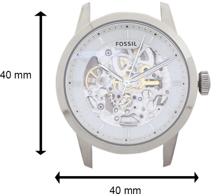 Fossil Townsman Automatic Skeleton White Dial Black Leather Strap Watch for Men - ME3085 Buy Now By Fossil