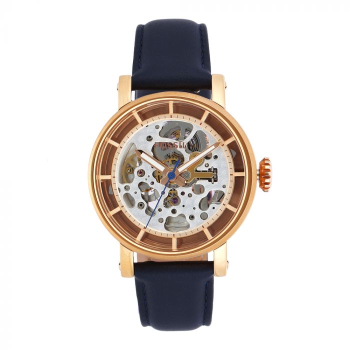 Fossil Original Boyfriend Skeleton White Dial Blue Leather Strap Watch for Women - ME3086 Buy Now By Fossil