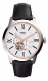 Fossil Townsman Automatic White Dial Black Leather Strap Watch for Men - ME3104 Buy Now By Fossil