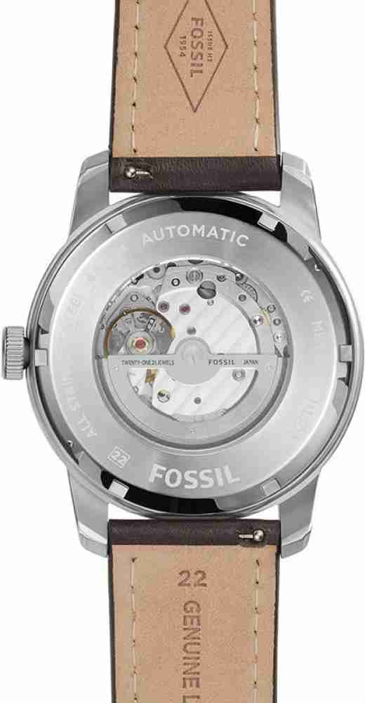 Fossil Pilot 54 Automatic Cream Dial Brown Leather Strap Watch for Men - ME3119 Buy Now By Fossil