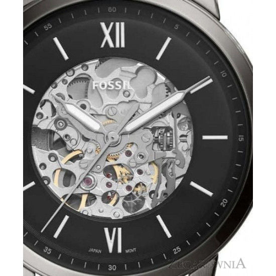 Fossil Neutra Automatic Skeleton Black Dial Grey Mesh Strap Watch for Men - ME3185 Buy Now By Fossil