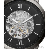 Fossil Neutra Automatic Skeleton Black Dial Grey Mesh Strap Watch for Men - ME3185 Buy Now By Fossil
