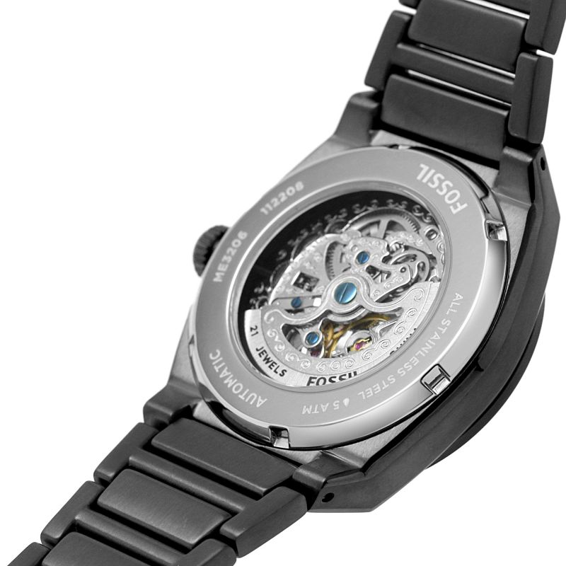 Fossil Everett Automatic Skeleton Grey Dial Grey Steel Strap Watch for Men - ME3206 Buy Now By Fossil