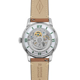 Fossil Boyfriend Automatic Skeleton Silver Dial White Leather Strap Watch for Women - ME3069 Buy Now By Fossil