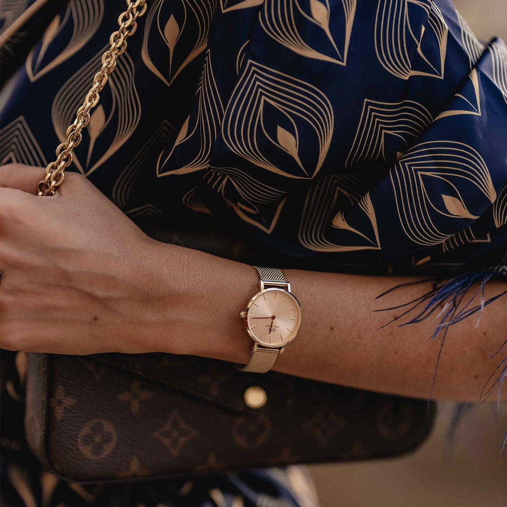 Daniel Wellington Petite Rose Gold Dial Rose Gold Mesh Bracelet Watch For Women - DW00100470 Buy Now By Daniel Wellington