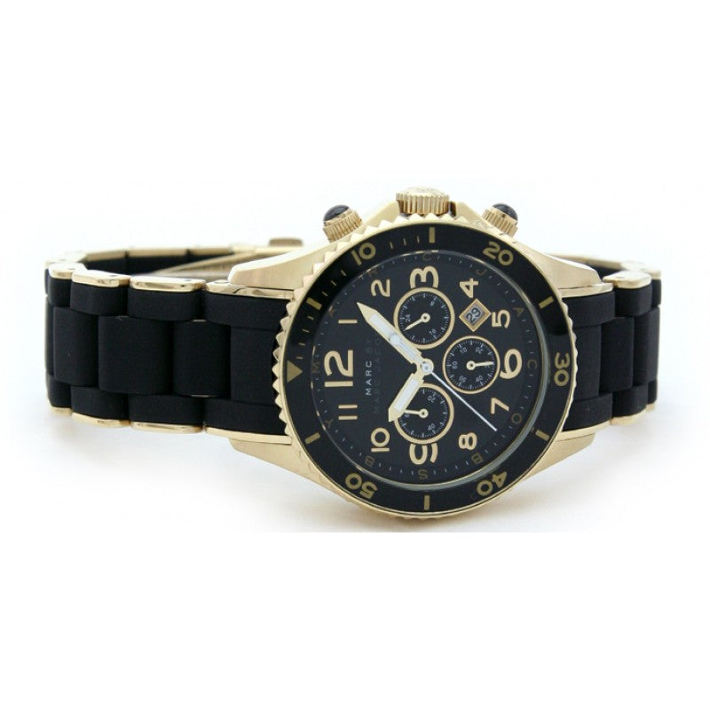 Marc Jacobs Rock Chronograph Black Dial Black Silicone Strap Watch for Women - MBM2552 Buy Now By Marc Jacobs