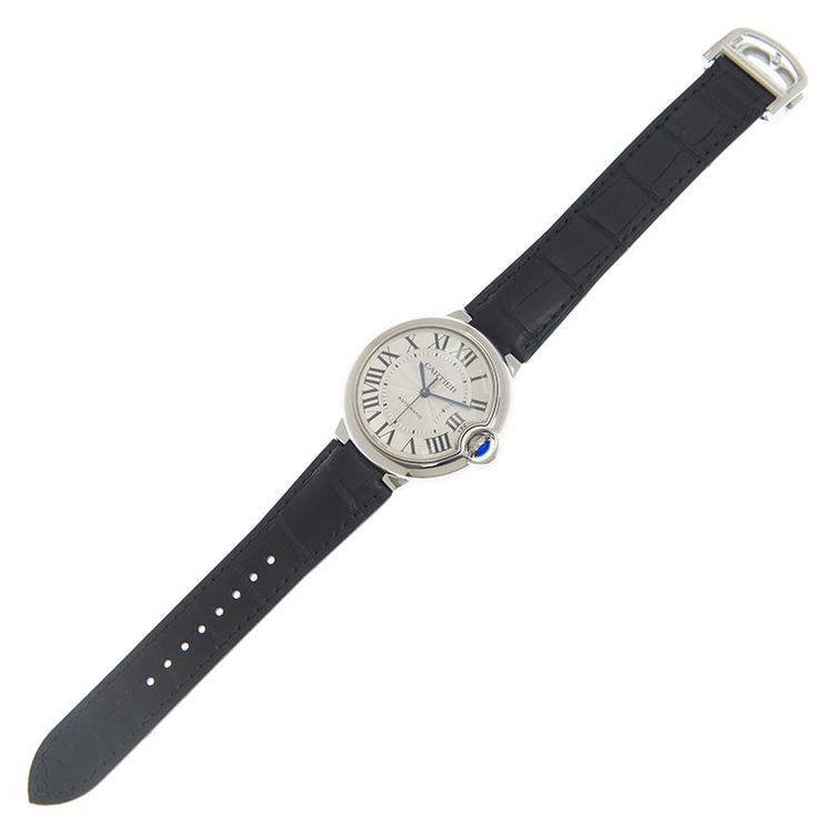 Cartier Ballon Bleu De Cartier Silver Dial Black Leather Strap Watch for Women - WSBB0028 Buy Now By Cartier