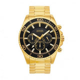 Guess Chaser Chronograph Black Dial Gold Steel Strap Watch for Men - W0170G2 Buy Now By Guess