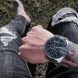Diesel Mega Chief Chronograph Blue Dial Black Steel Strap Watch For Men - DZ4329 Buy Now By Diesel