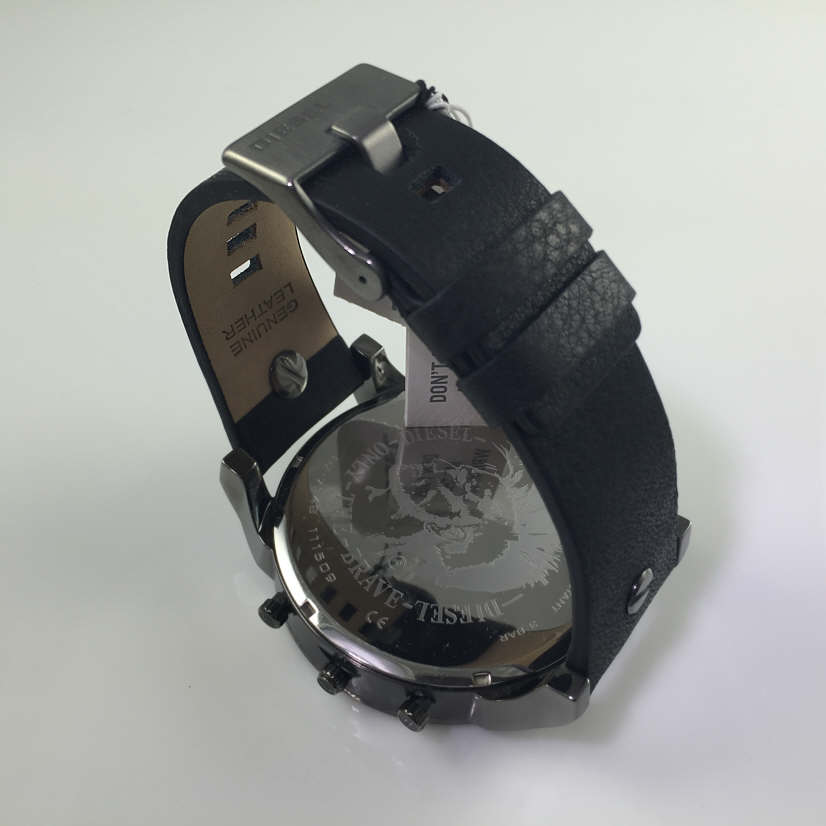 Diesel Mr Daddy 2.0 Chronograph Black Dial Black Leather Strap Watch For Men - DZ7348 Buy Now By Diesel