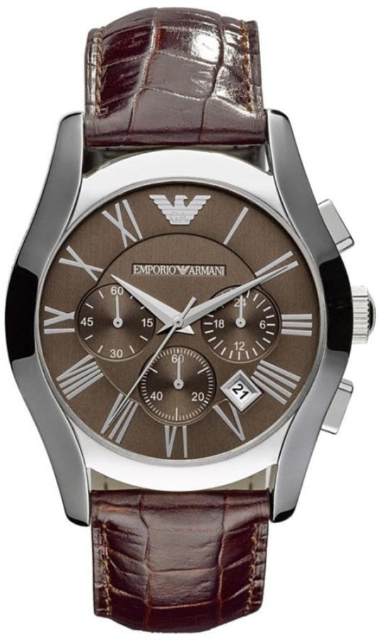 Emporio Armani Valente Chronograph Brown Dial Brown Leather Strap Watch For Men - AR0671 Buy Now By Emporio Armani