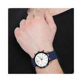 Guess Caliber Chronograph White Dial Blue Silicone Strap Watch for Men - W0864G5 Buy Now By Guess